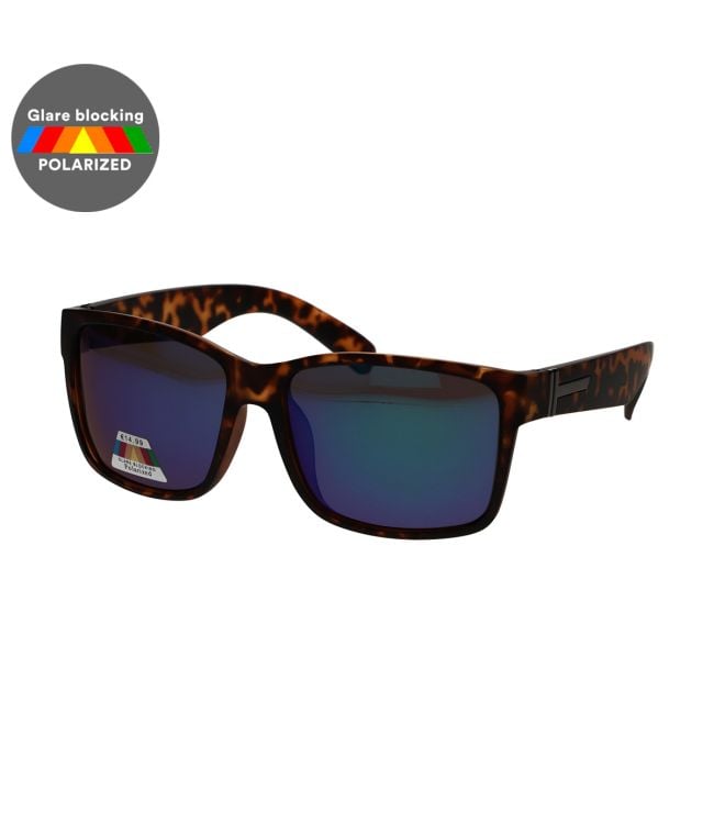 Spectrum Polariazed Sunglasses Square Tortoise Blue Unisex