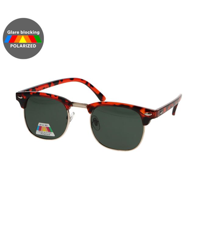 Spectrum Polariazed Sun occhiali da sole Square Havana Gold Green Unisex