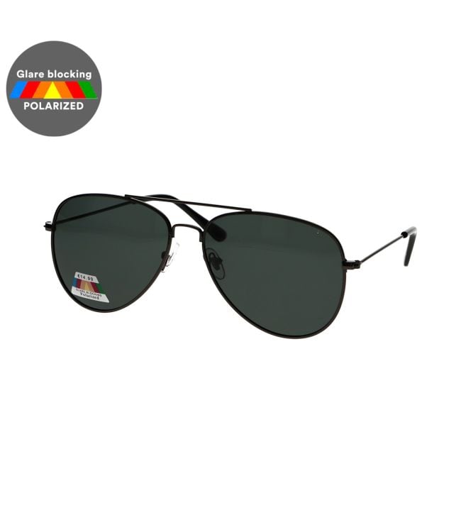 Spectrum Polarized Sunglasses Pilot Black Green Gentlemen