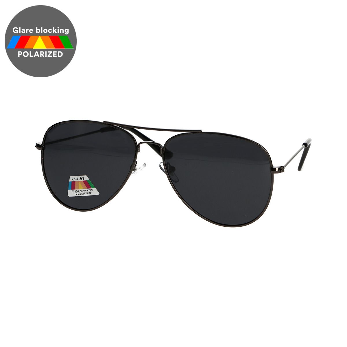 Spectrum polarized sunglasses pilot black gray men