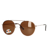 Spectrum polarized sunglasses aviator brown lens unisex