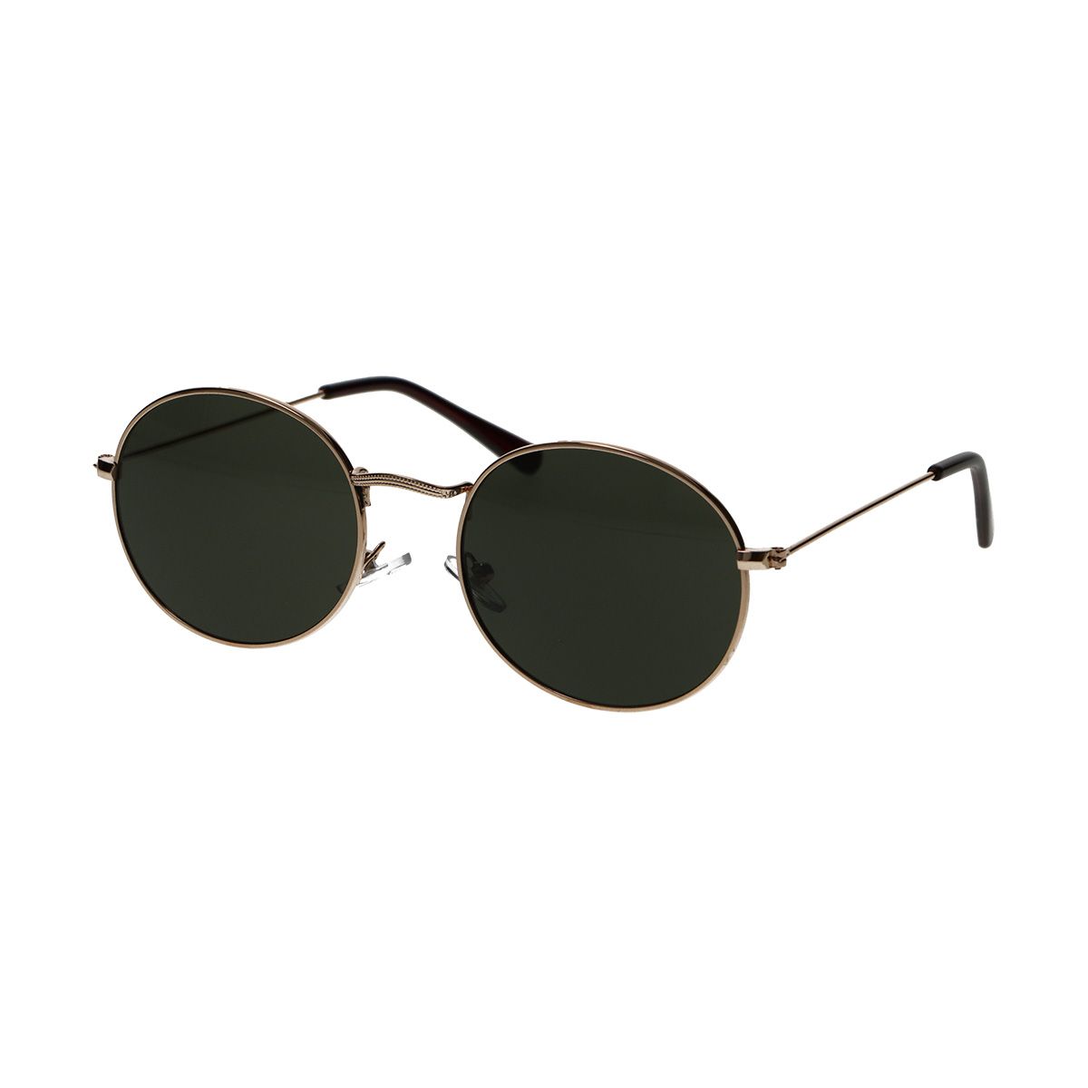 Spectrum solbriller flad oval guld metalgrøn unisex