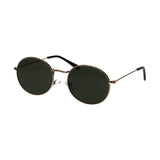 Spectrum solbriller flad oval guld metalgrøn unisex