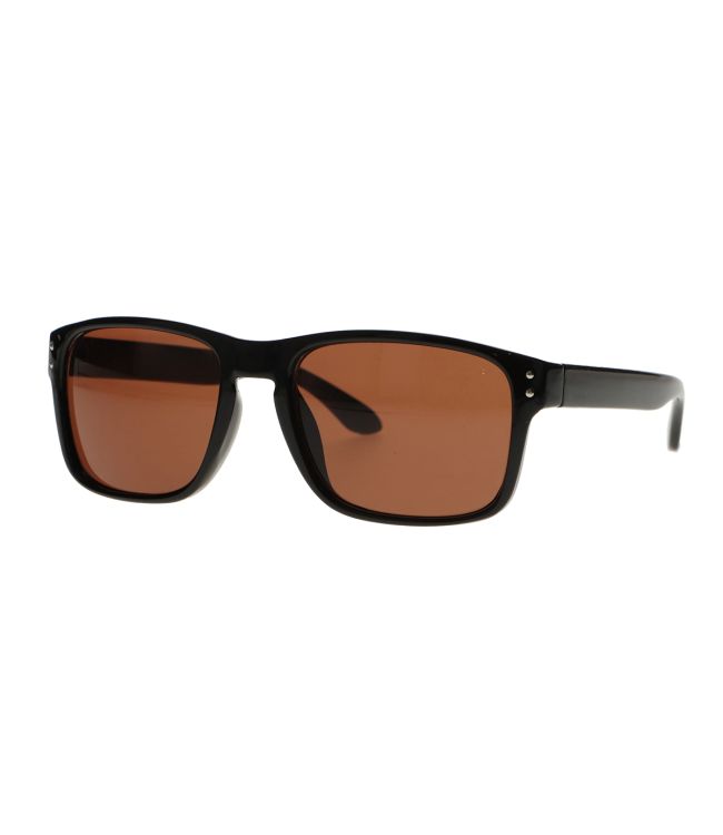 Spectrum Sunglasses Black Rectangle Brown Glass Unisex