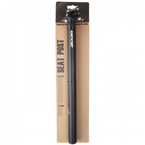 Sedile zoom post fisso 30,9 x 400 mm in alluminio nero
