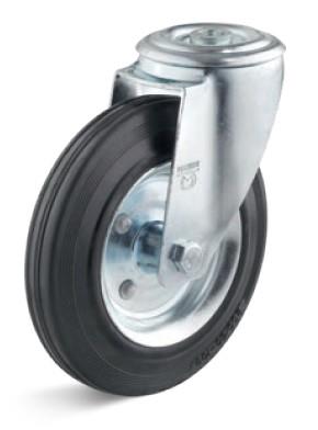 Torwegge zwenkwiel rubber ø80 staal boutbevestiging