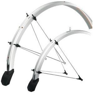 Dr mudguards set 28, silver. With light wire throughput. Plain