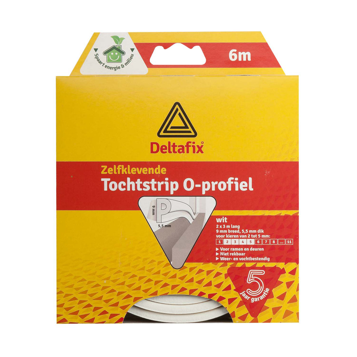 Deltafix Tour Tape P-Profile 6m x 9mm 5,5 mm hvid