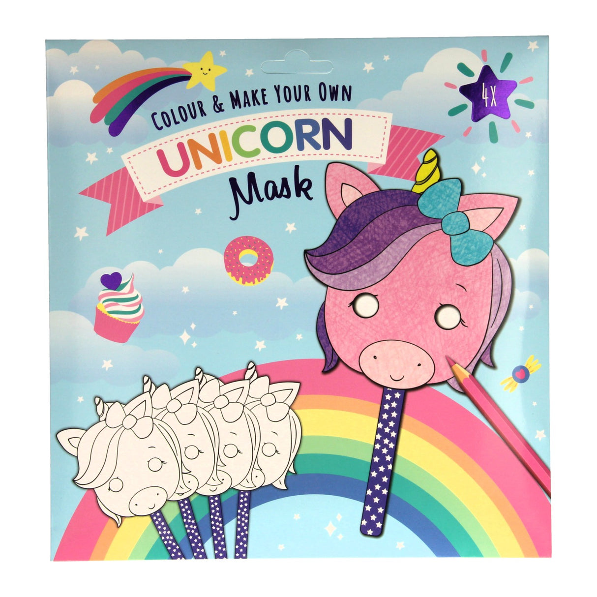 Wins Holland Faarf a maacht Ären eegene Masken Unicorn, 4st.