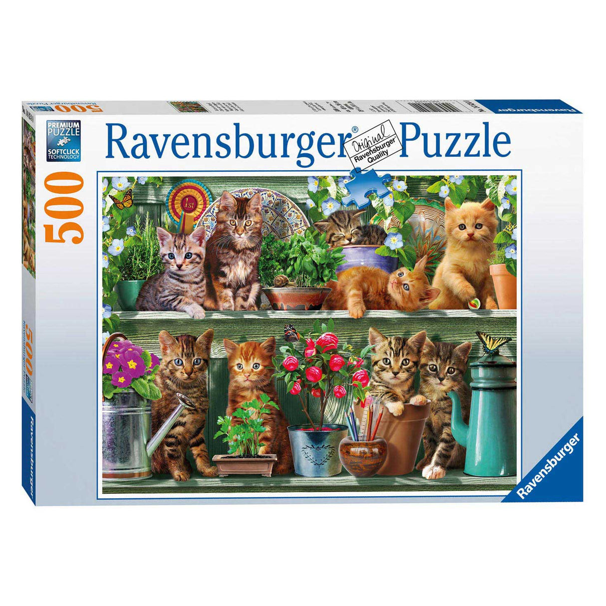 Gatitos de rompecabezas de Ravensburger en el estante 500st.