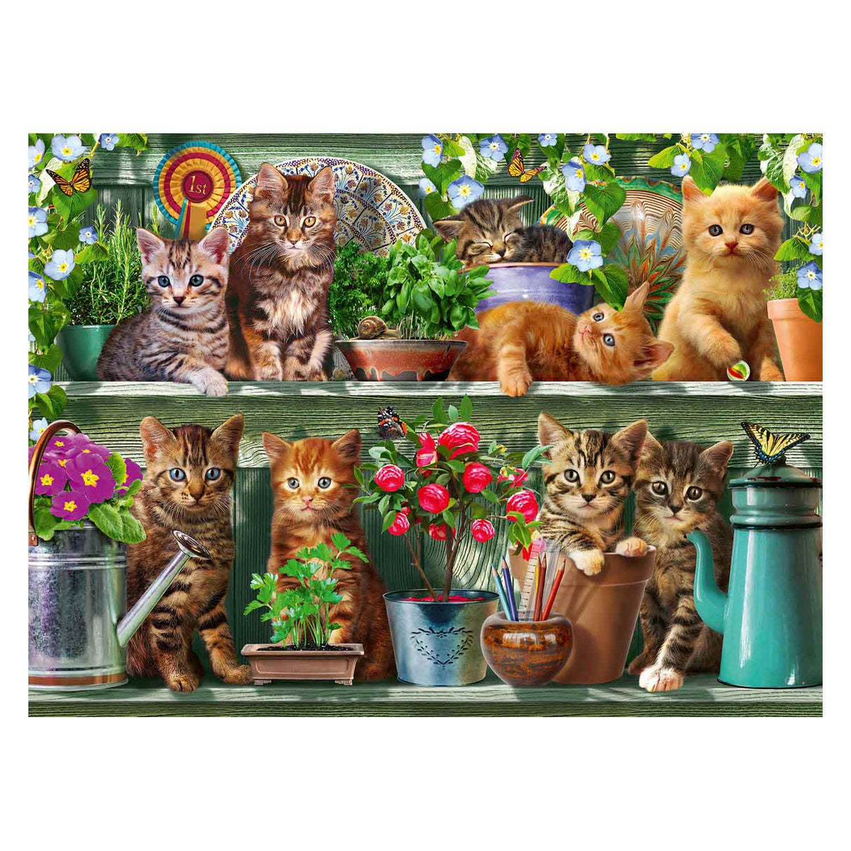 Gatitos de rompecabezas de Ravensburger en el estante 500st.