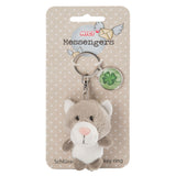 Nici Pluchen Keychain Kat with Klaverblad, 7cm
