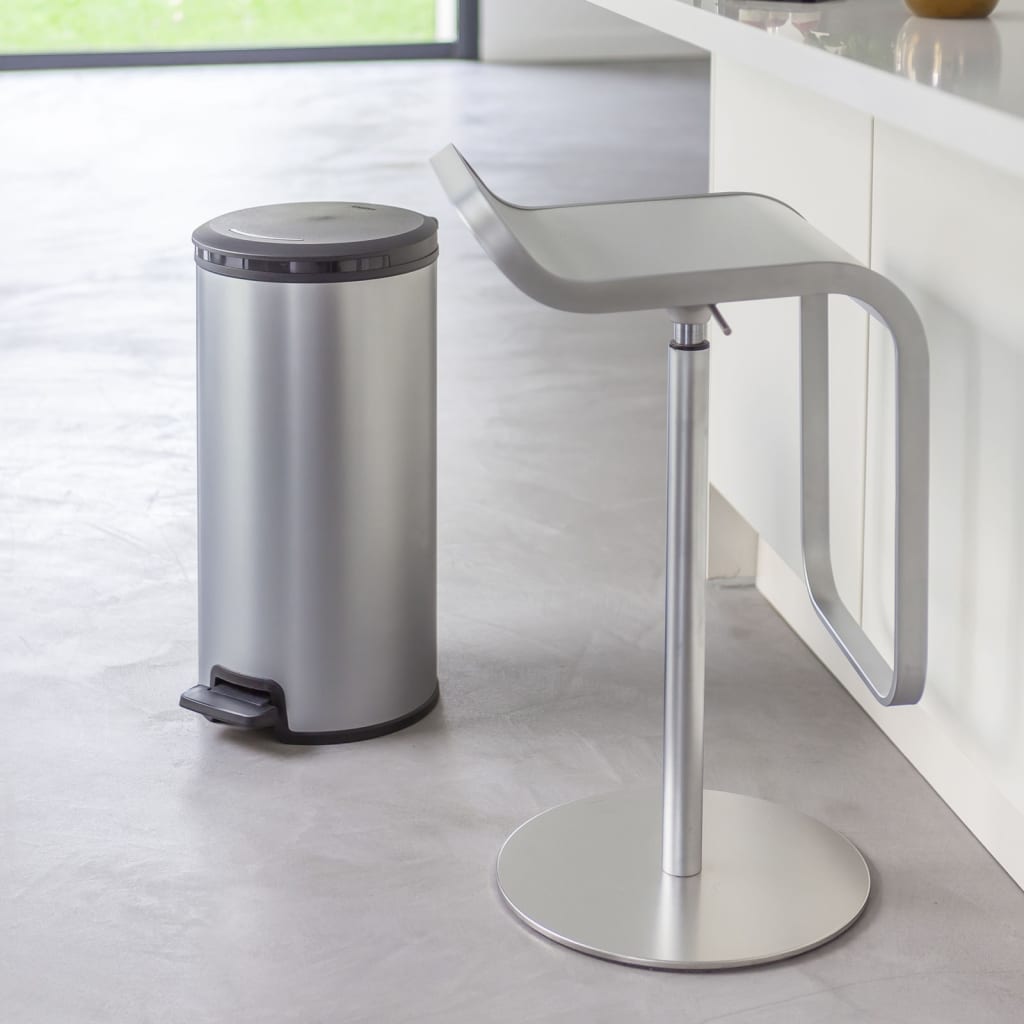 Currver Currver Pedal Bin Deco ronderëm 30 l Sëlwer faarweg