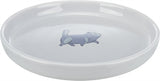 Trixie food bowl water bin flat and wide cat print gray