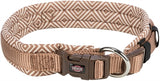 Trixie collar dog boho extra wide with window caramel