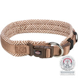 Trixie collar dog boho extra wide with window caramel