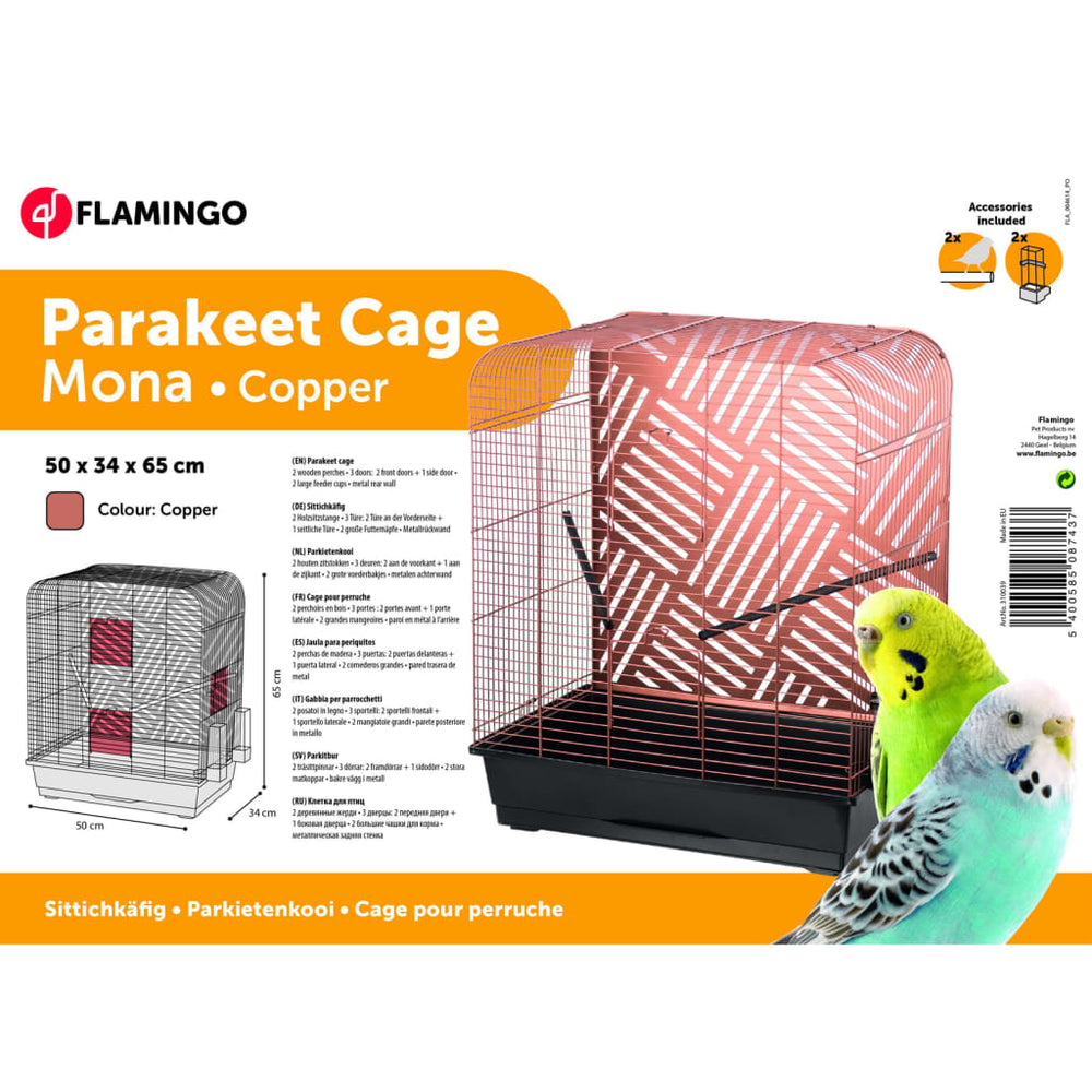 FLAMINGO FLAMINGO Budgerigar cage Mona 50x34x65 cm copper-colored