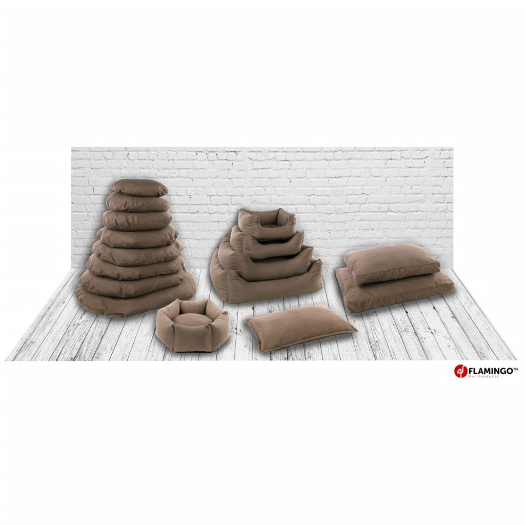 FLAMINGO FLAMINGO Hondenmand met rits Panama rechthoekig 50x40x18 cm taupe