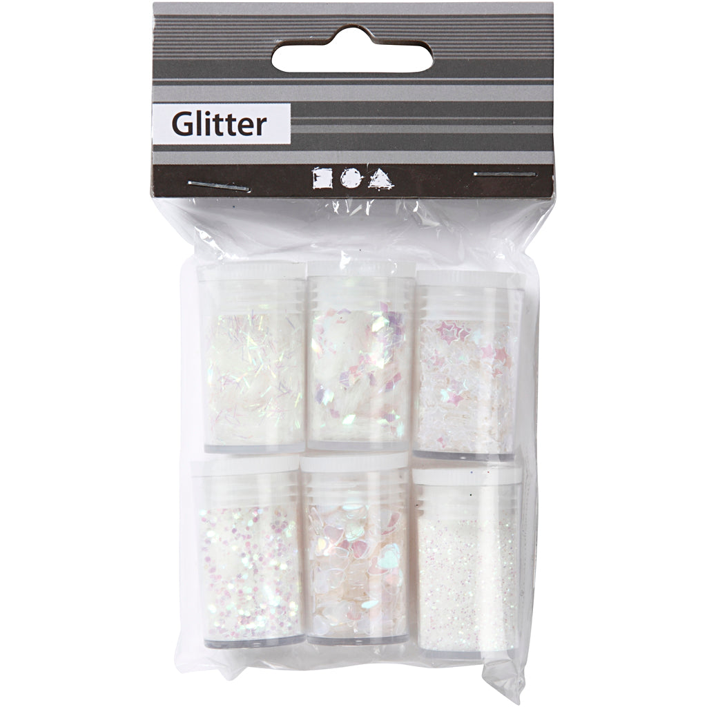Creativ Company Glitter in Sequins White, 6x5gr