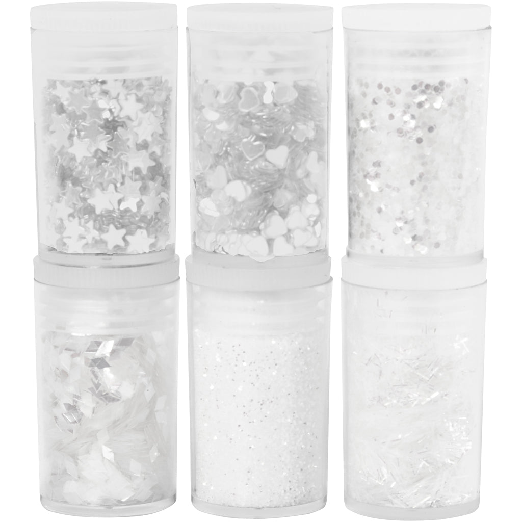 Creativ Company Glitter in Sequins White, 6x5gr