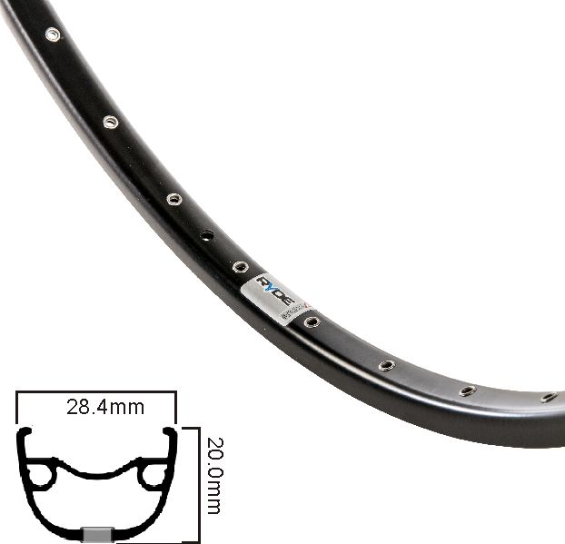 Ryde Velg Rival 23 28 tommer (622) Zwart Disc 32 Huller kun busted