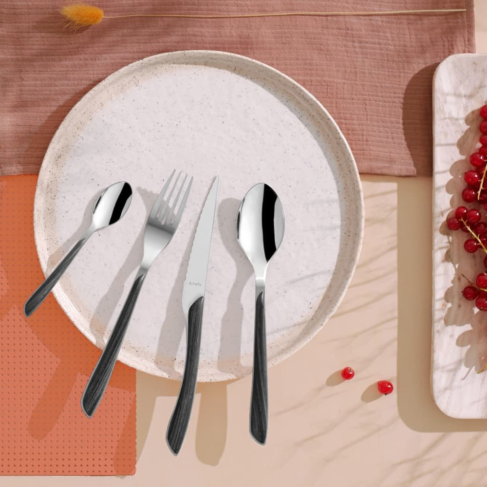 Amefa amefa 16-dílná příbory sada eclat přírody černé dřevo