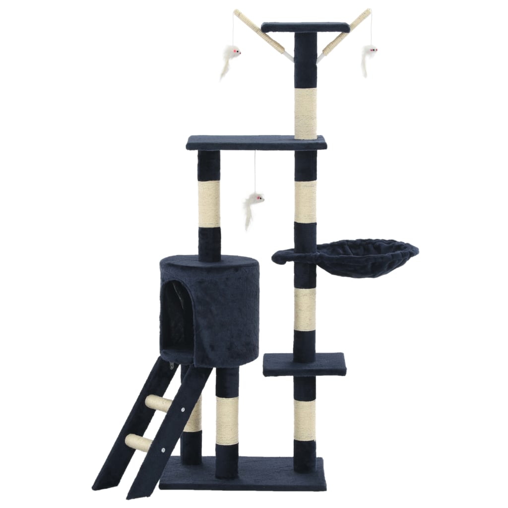 Vidaxl Cat Scracking Post s sisal škrábancovými sloupky 138 cm tmavě modrá