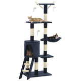 Vidaxl Cat Scracking Post s sisal škrábancovými sloupky 138 cm tmavě modrá