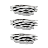 Vidaxl gastronombakken 12 pc Gn 1 4 40 mm nerjavno jeklo