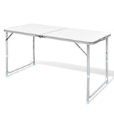 VidaXL Folding and Adjustable Camping Table 120x60 cm Aluminum