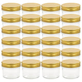 Vidaxl jam jars with gold -colored lids 24 st 110 ml glass