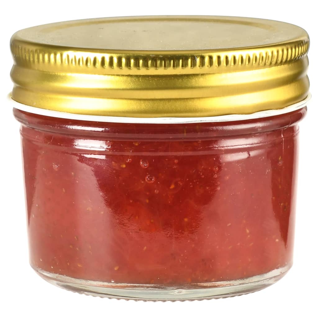 Vidaxl jam jars with gold -colored lids 24 st 110 ml glass