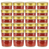 Vidaxl jam jars with gold -colored lids 24 st 110 ml glass