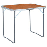 VIDAXL Camping Table zusammenklappbar mit Metallrahmen 80x60 cm