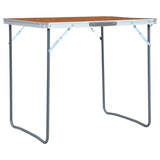 VIDAXL Camping Table zusammenklappbar mit Metallrahmen 80x60 cm