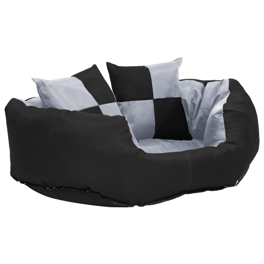 Vidaxl dog cushion reversible and washable 65x50x20 cm gray and black