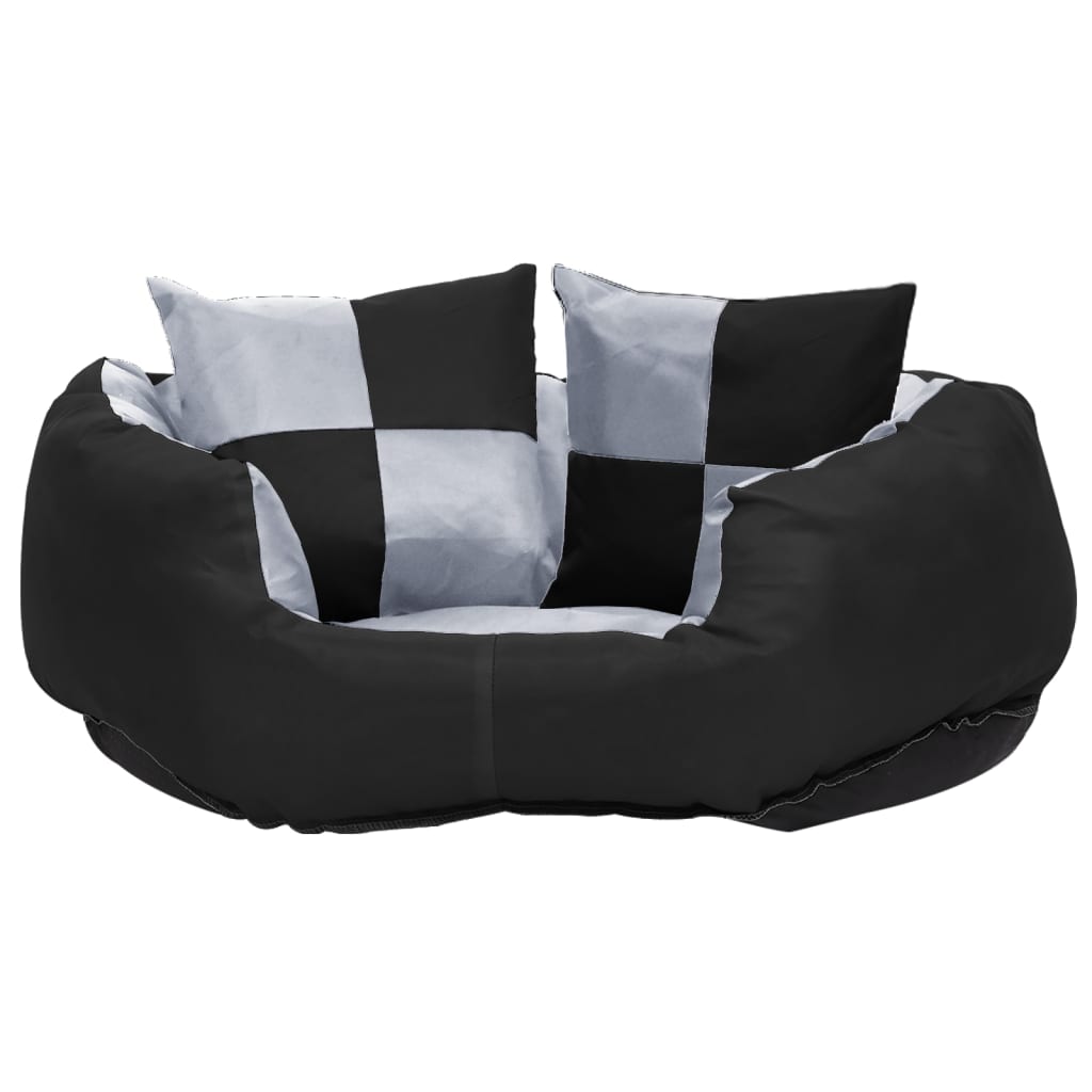 Vidaxl dog cushion reversible and washable 65x50x20 cm gray and black