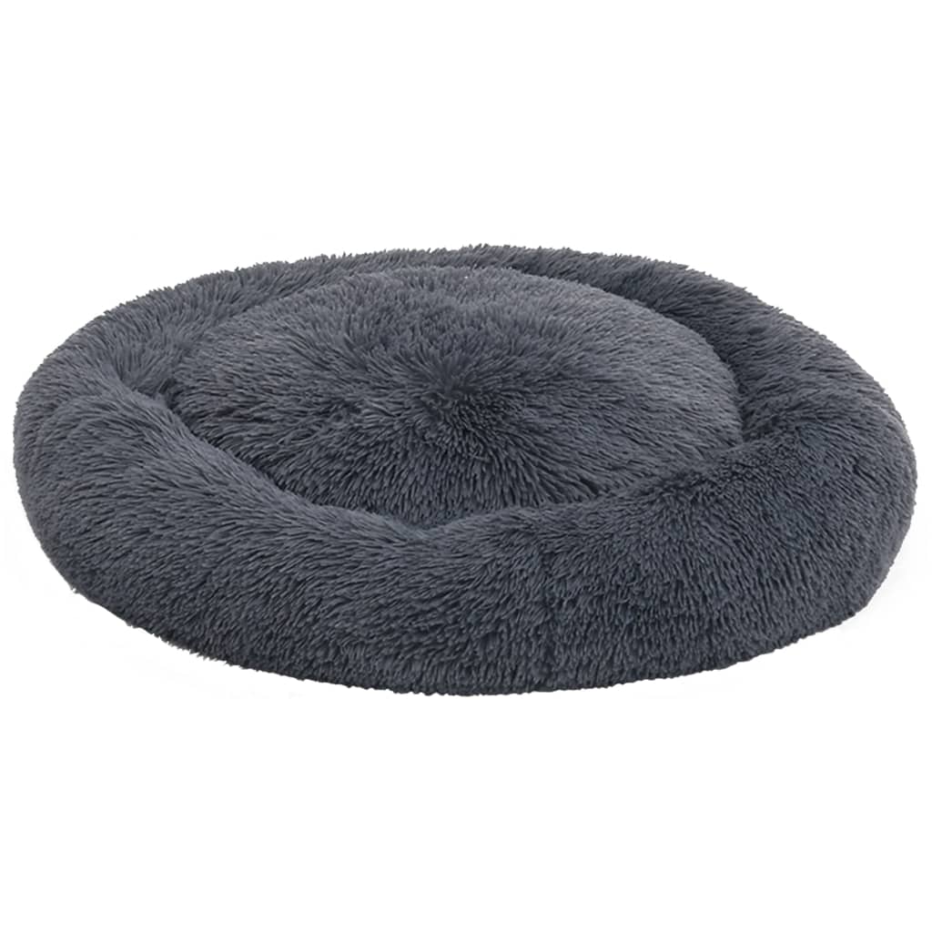 VidaXL Dog Cat Pillow washable 90x90x16 cm Plush Dark gray