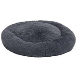 VidaXL Dog Cat Pillow washable 90x90x16 cm Plush Dark gray