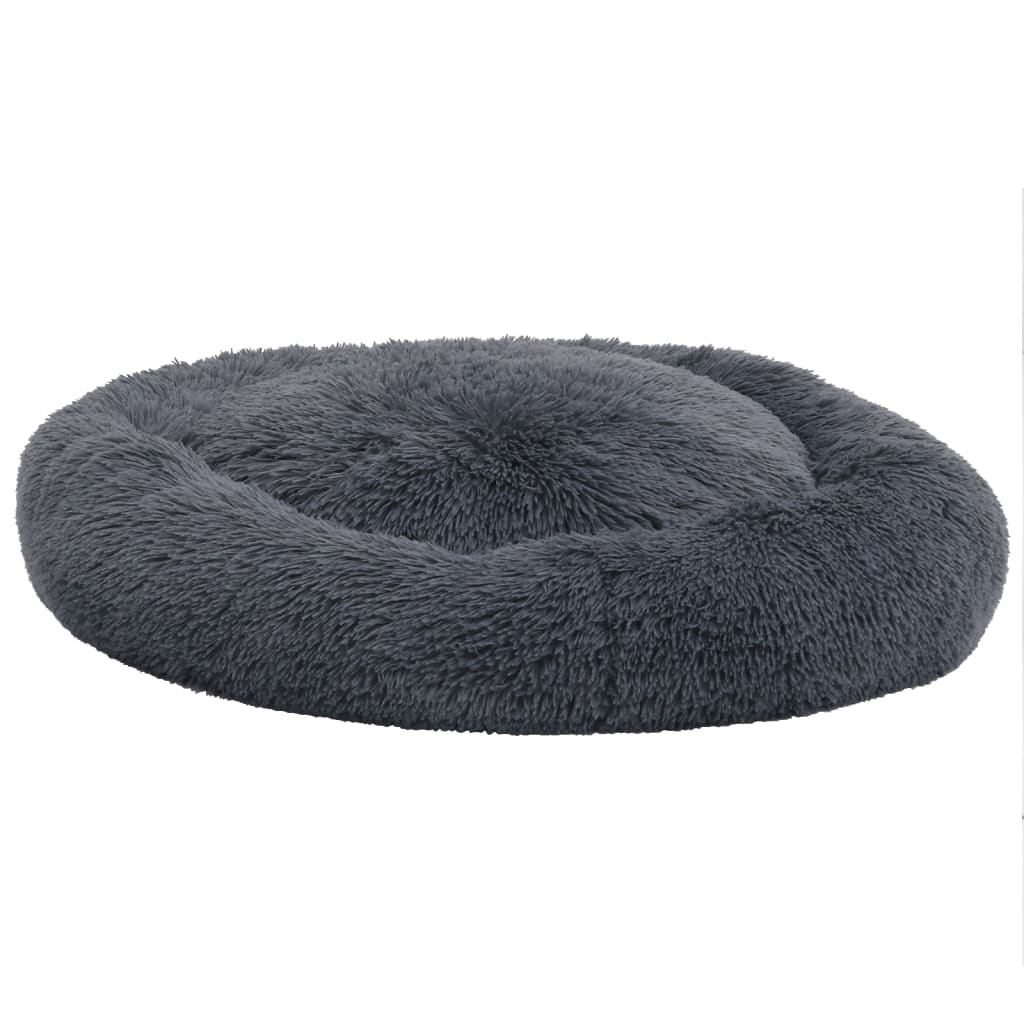 VidaXL Dog Cat Pillow washable 90x90x16 cm Plush Dark gray
