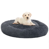 VidaXL Dog Cat Pillow washable 90x90x16 cm Plush Dark gray
