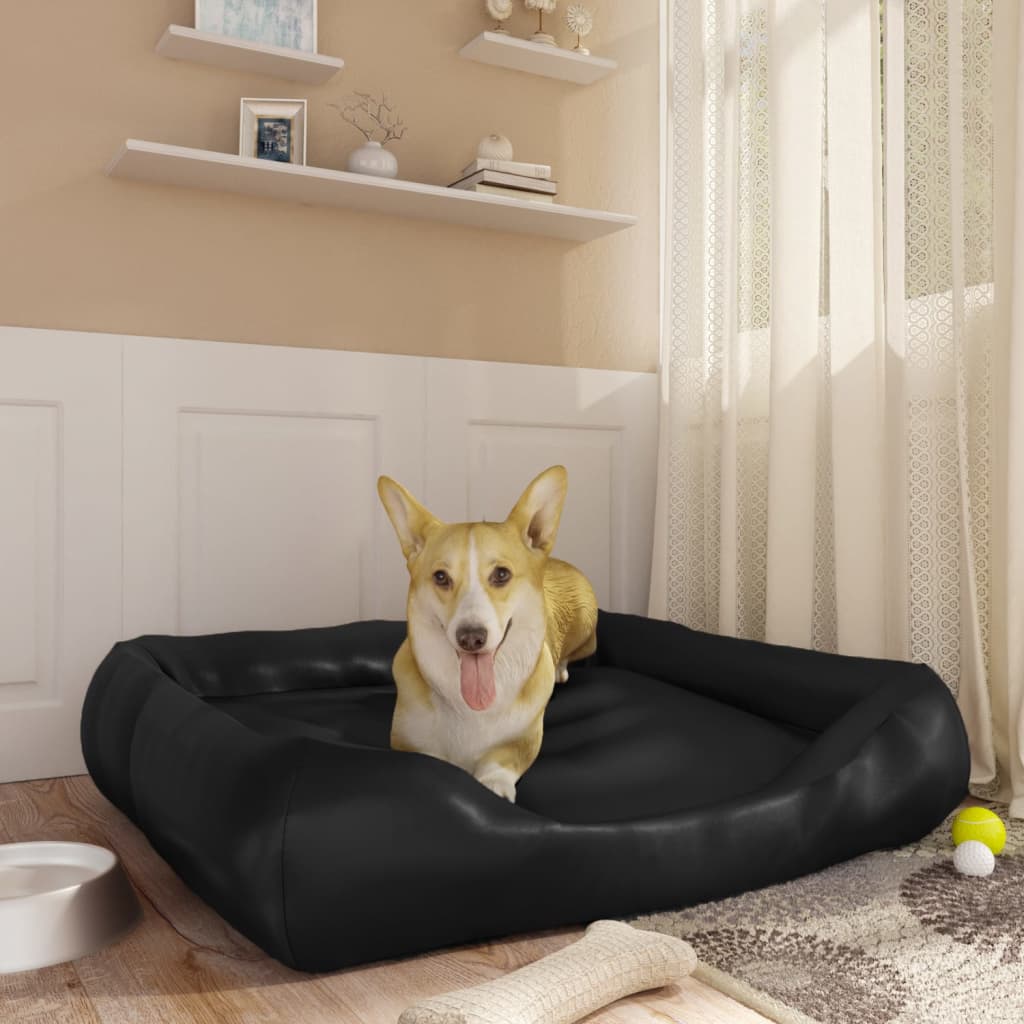 Vidaxl Dog Basket 80x68x23 cm Kunstig læder sort