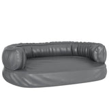 Vidaxl dog basket with ergonomic foam 60x42 cm artificial leather gray