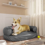 Vidaxl dog basket with ergonomic foam 60x42 cm artificial leather gray