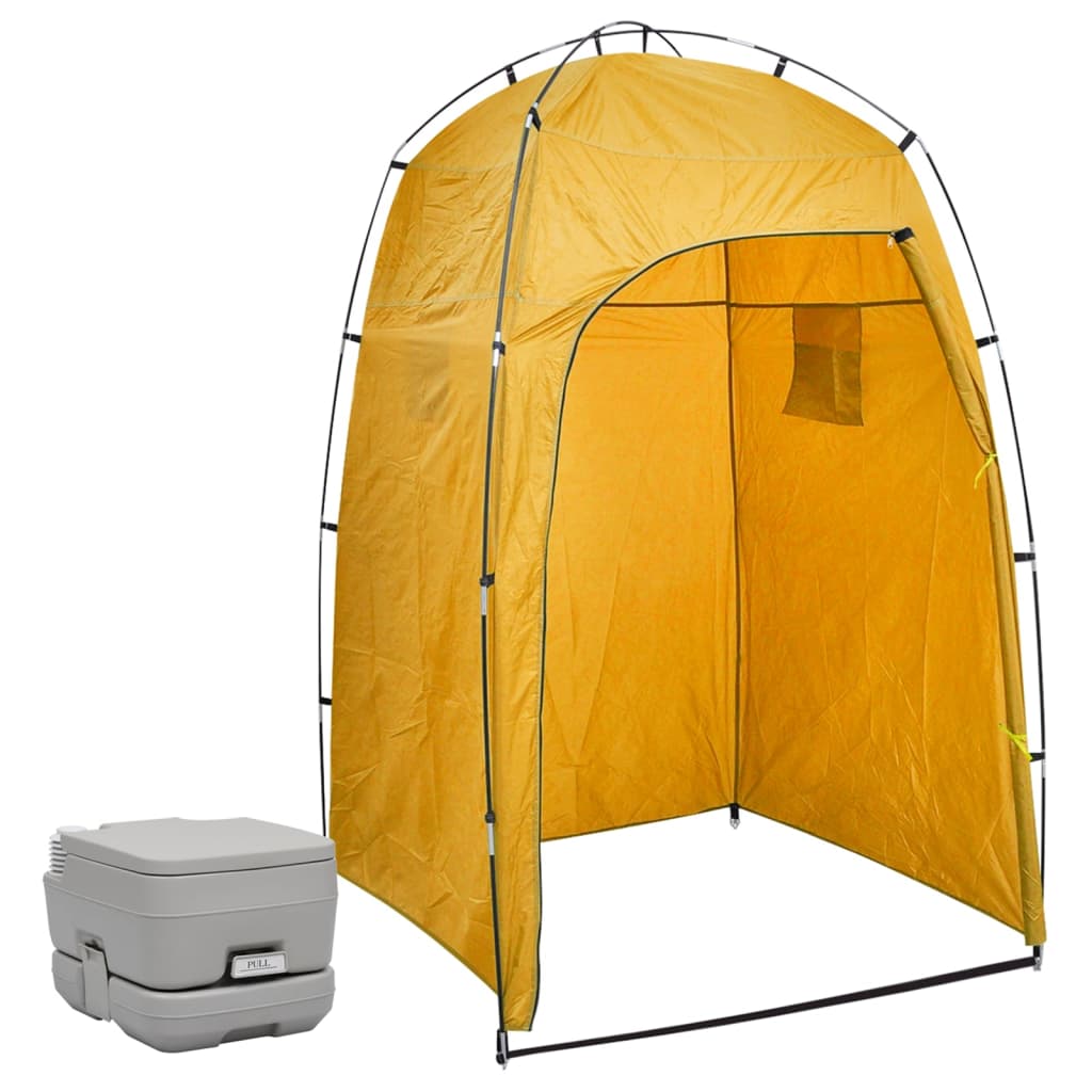VidaXL Kampeertoilet met tent draagbaar 10 + 10 L