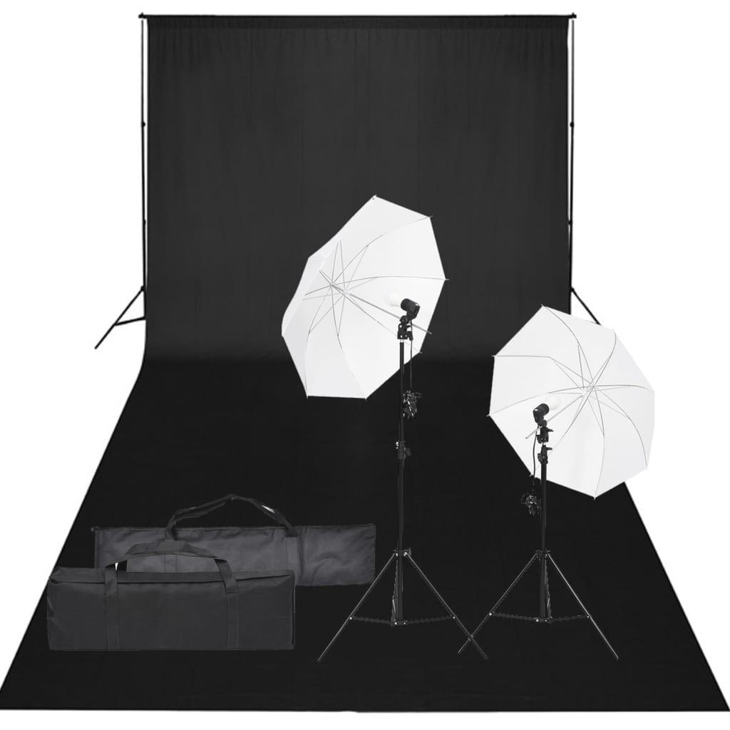 Vidaxl foto studio komplet z osvetlitvijo in ozadjem