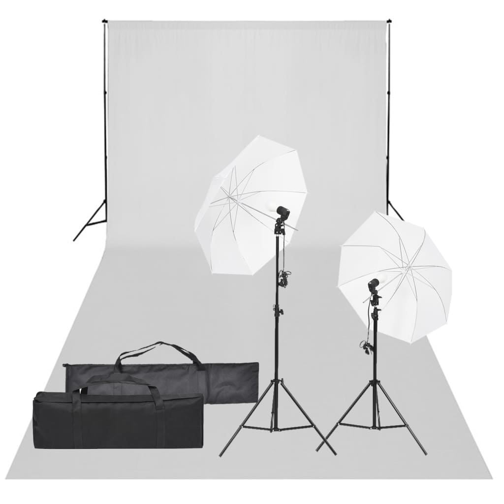 Vidaxl foto studio komplet z osvetlitvijo in ozadjem