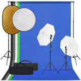 Vidaxl Photo Studio Conjunto com conjunto de iluminação, fundo e refletor