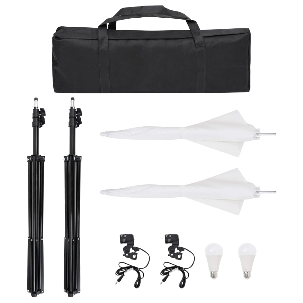 Vidaxl Photo Studio Conjunto com conjunto de iluminação, fundo e refletor