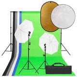 Vidaxl Photo Studio Conjunto com conjunto de iluminação, fundo e refletor